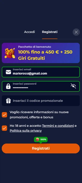 Processo di registrazione di Nine Casinò su smartphone Processo di registrazione di Nine Casinò su smartphone