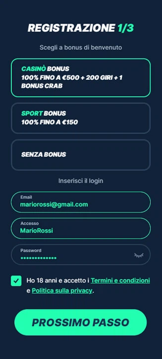 Processo di registrazione di Playzilla su smartphone Processo di registrazione di Playzilla su smartphone