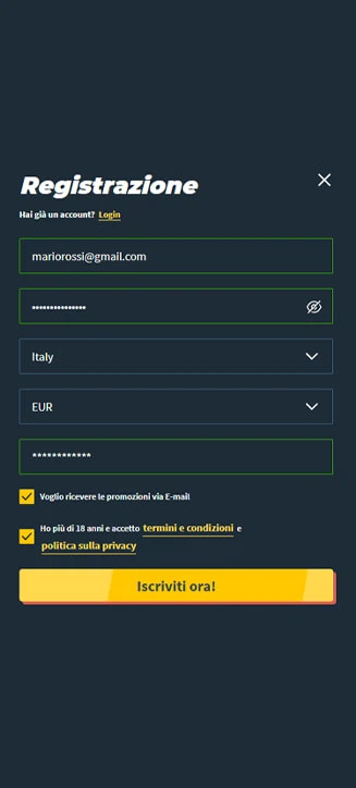 Processo di registrazione di Snatch su smartphone Processo di registrazione di Snatch su smartphone